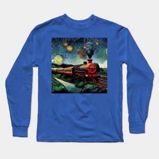 Starry Night Wizarding Express Train Long Sleeve T-Shirt